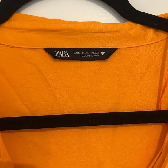 Zara Bright Orange Mini Dress - Picture 2 of 4
